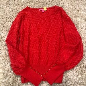 Lilly Pulitzer Jacquetta Sweater Ruby Red Size Medium
